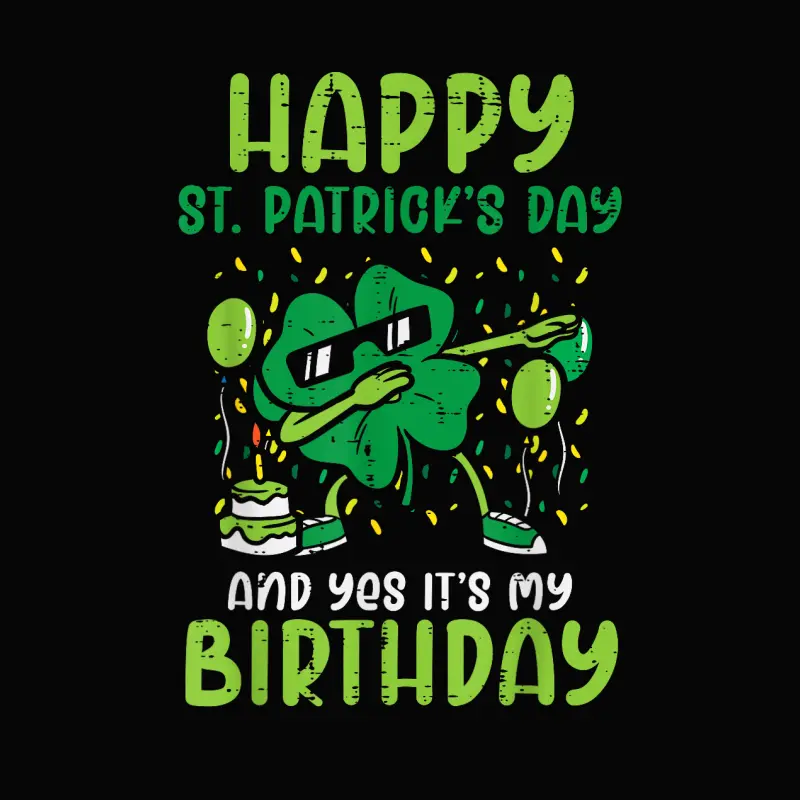 Happy St Patricks Day Birthday Shamrock Dab Bday Party Kids Toddler Staple T-Shirt