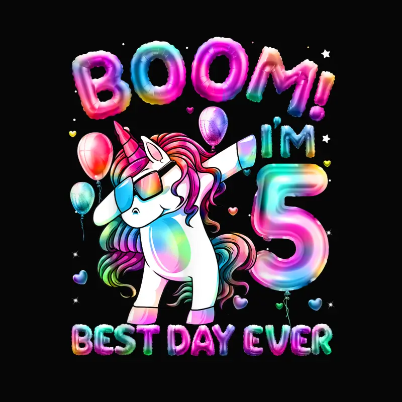 5 Years Old Dabbing Unicorn Gifts 5Th Birthday Girl Party Toddler Staple T-Shirt