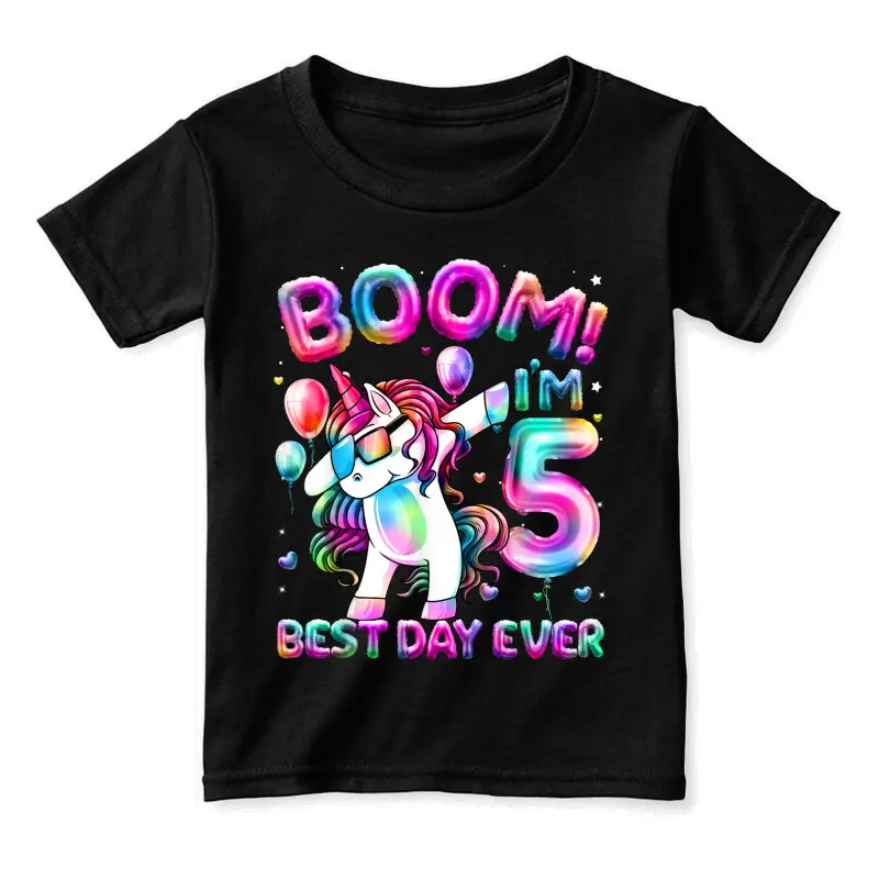 5 Years Old Dabbing Unicorn Gifts 5Th Birthday Girl Party Toddler Staple T-Shirt