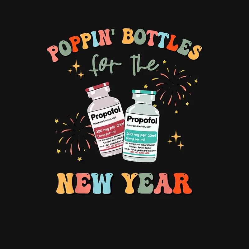 Icu Nurse New Year Eve Outfit Poppin Bottles Er Rn Cna Nurse Youth Staple T-Shirt