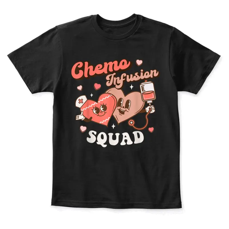 Chemo Infusion Nurse Groovy Valentine's Day Oncology Squad Youth Staple T-Shirt