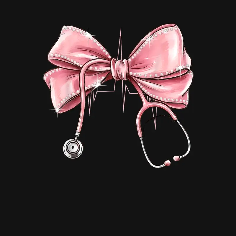 Women Pink Coquette Nurse Stethoscope Bow Nurse Appreciation Unisex Long Sleeve T-Shirt