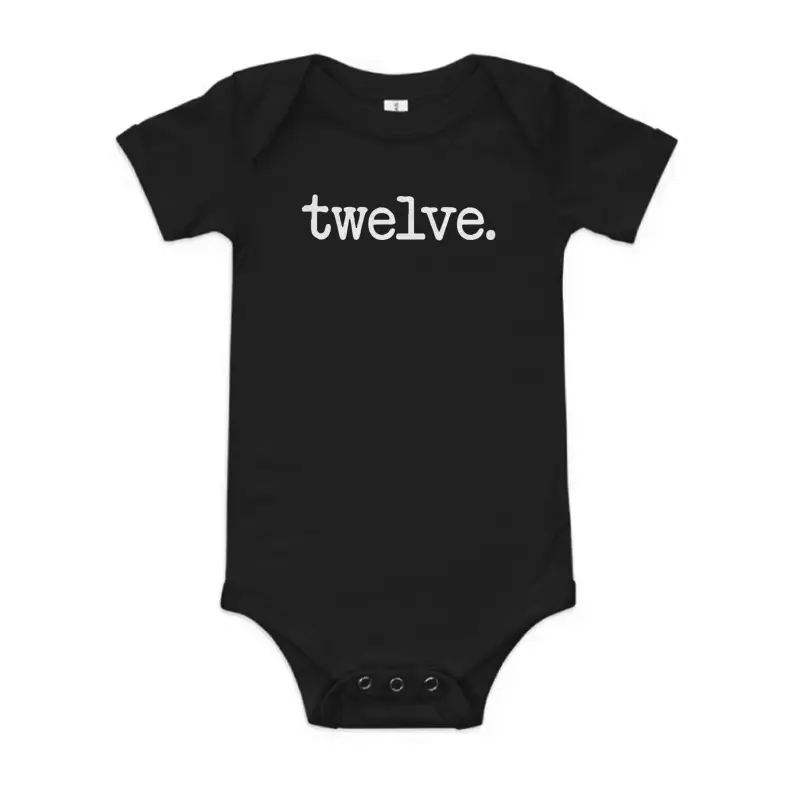 12 Years Old "Twelve." - 12Th Birthday Gift Baby Onesie