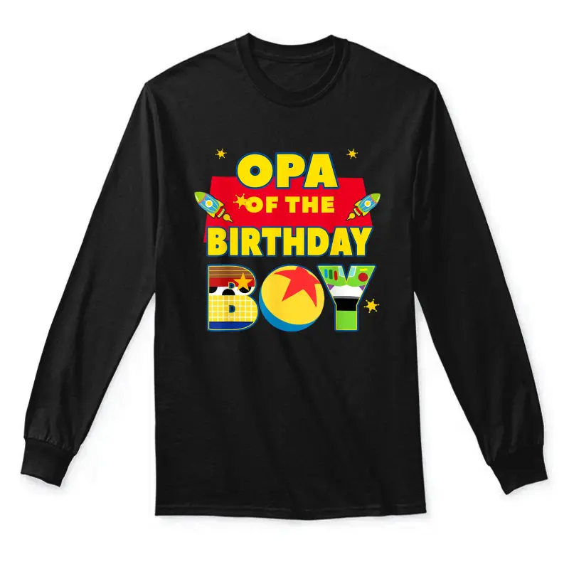 Opa The Birthday Boy Toy Familly Matching Story Bday Unisex Long Sleeve T-Shirt