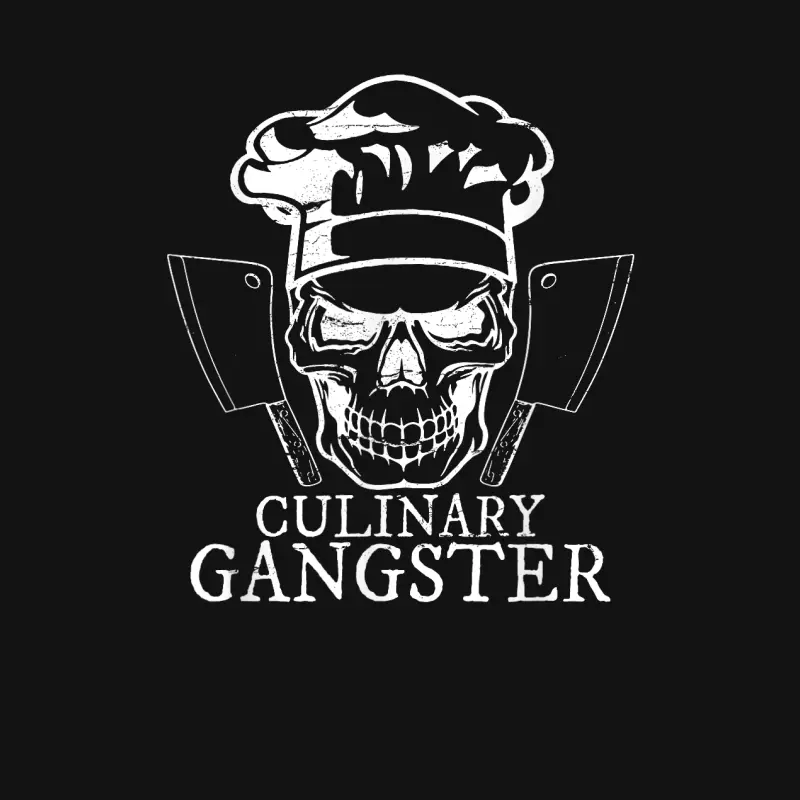 Culinary Gangster Shirt Funny Chef Gift Skull Hat Cooking Unisex Long Sleeve T-Shirt