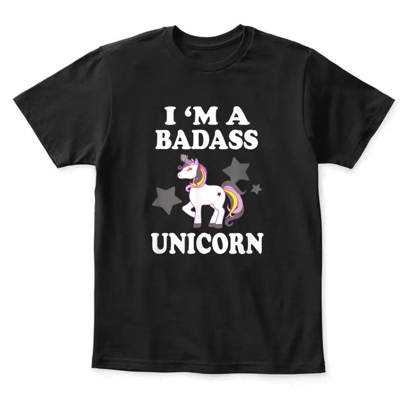 I'm A Badass Unicorn  Funny Magic Youth Staple T-Shirt