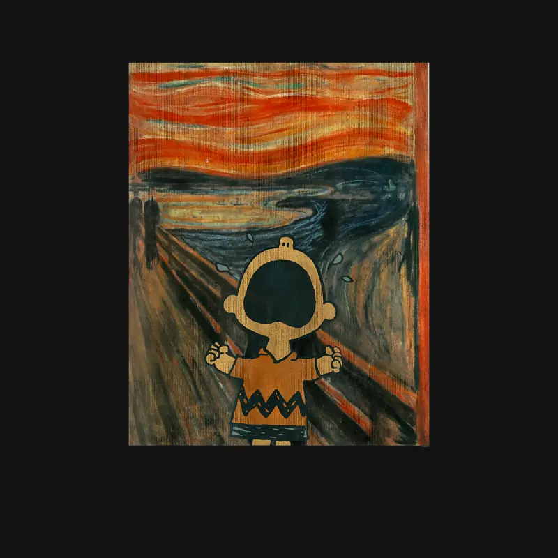 Peanuts Charlie Brown Scream Artsy Youth Staple T-Shirt