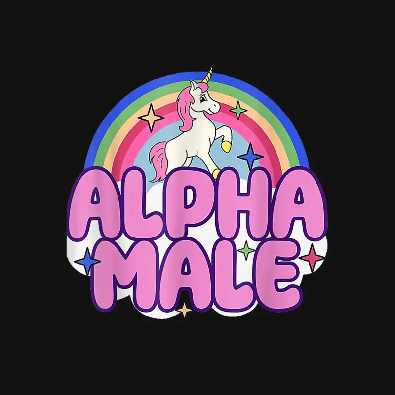 Ironic Alpha Male Unicorn Rainbow For Men Women Baby Onesie