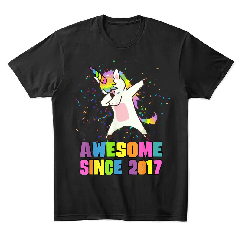 Awesome Since 2017 Unicorn Unisex Staple T-Shirt