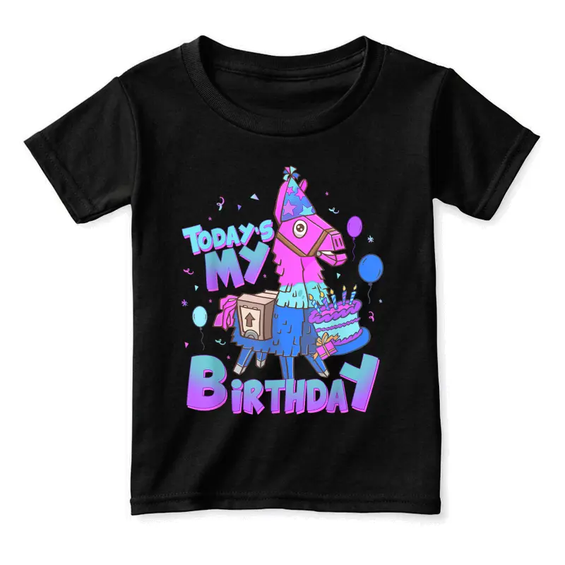 Todays My Birthday Llama Birthday Boy Kids Youth Llama Decor Toddler Staple T-Shirt