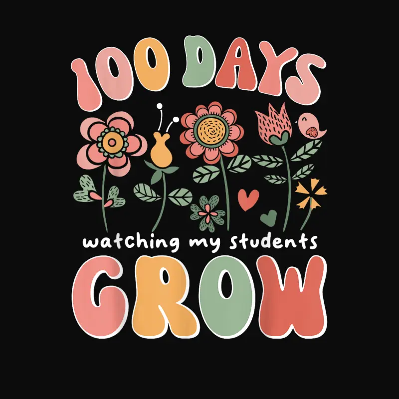 100 Days Growing Boho Flowers Teacher 100Th Day Of School Unisex Staple T-Shirt