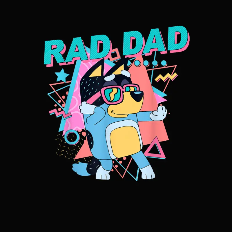 Blue Rad Dad Tan Blue Heeler Bandit Dad Retro 90S Toddler Staple T-Shirt