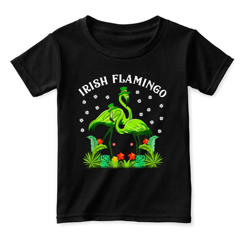 Irish Flamingo Shirt St Patricks Day T Shirt Women Men Toddler Staple T-Shirt