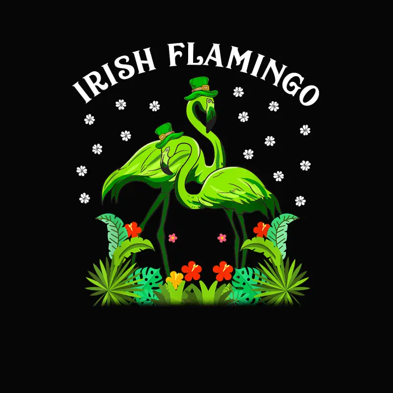Irish Flamingo Shirt St Patricks Day T Shirt Women Men Toddler Staple T-Shirt