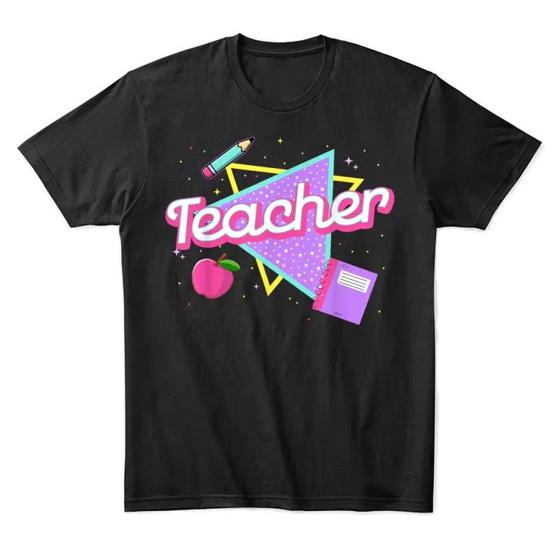 Cute Teacher Shirt 80'S 90'S Style Retro Old School Teacher Unisex Staple T-Shirt