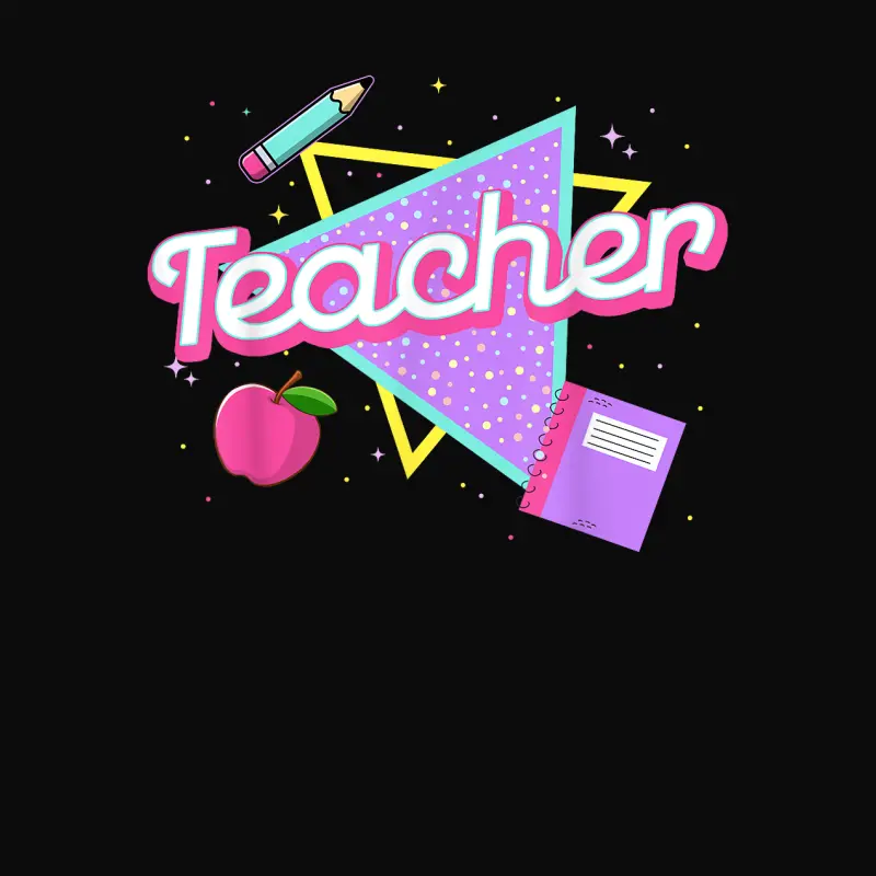 Cute Teacher Shirt 80'S 90'S Style Retro Old School Teacher Unisex Staple T-Shirt