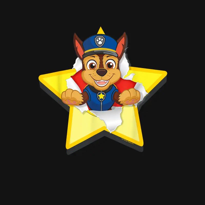 Paw Patrol Chase Torn Star Unisex Long Sleeve T-Shirt