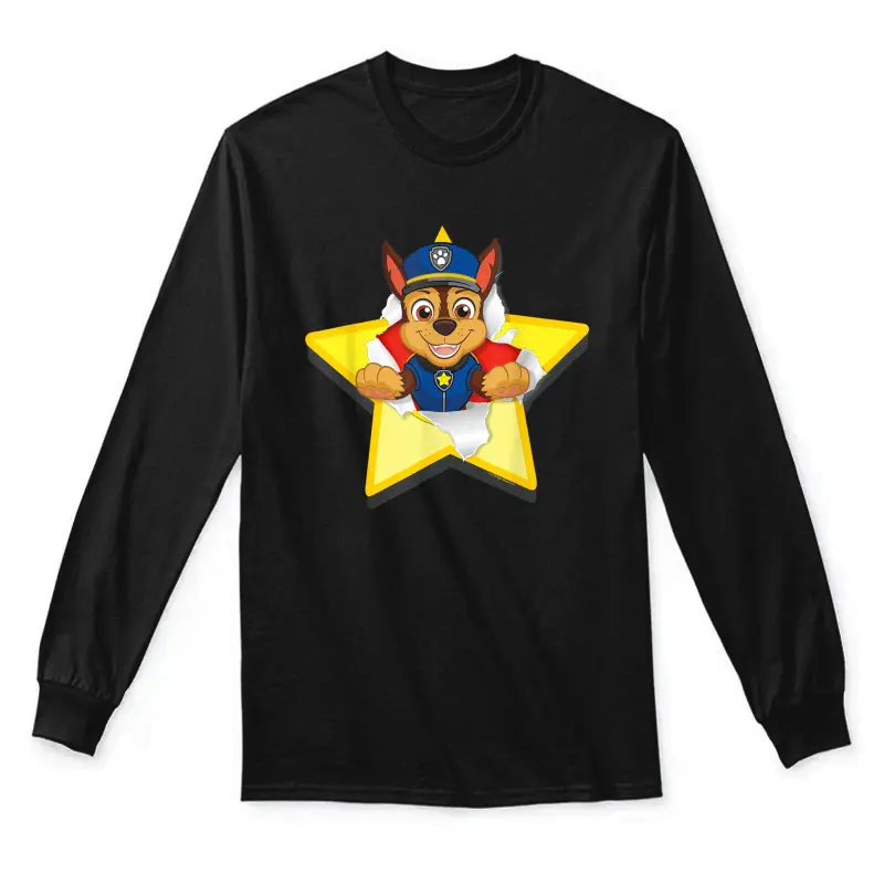 Paw Patrol Chase Torn Star Unisex Long Sleeve T-Shirt