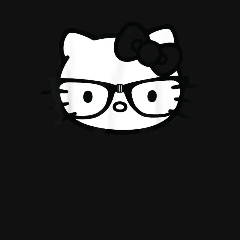 Hello Kitty Black And White Nerd Glasses Short Sleeve Baby Onesie