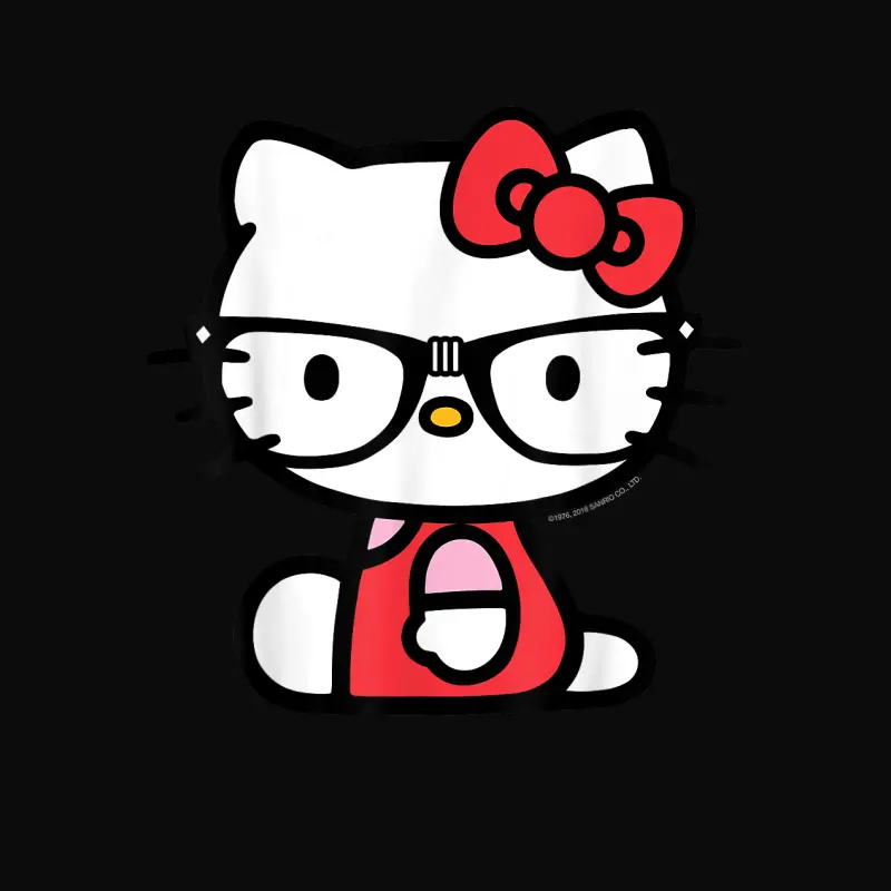 Hello Kitty Nerd Glasses Tee Shirt Unisex Staple T-Shirt