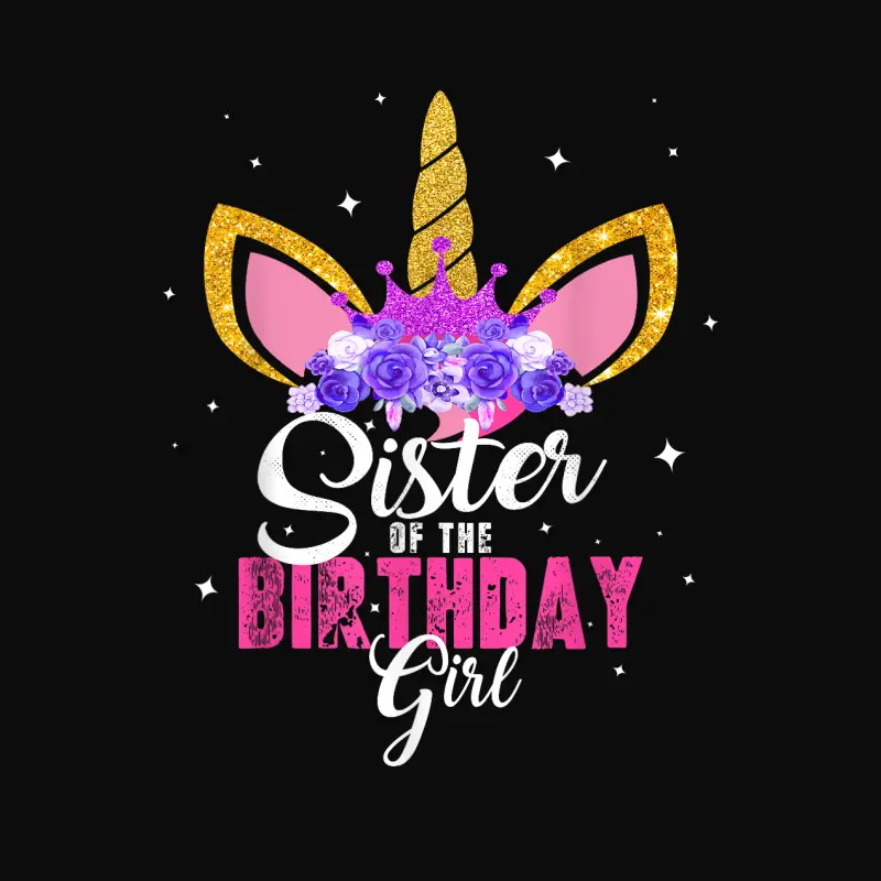 Sister Of The Birthday Girl Unicorn Birthday Princess Unisex Staple T-Shirt