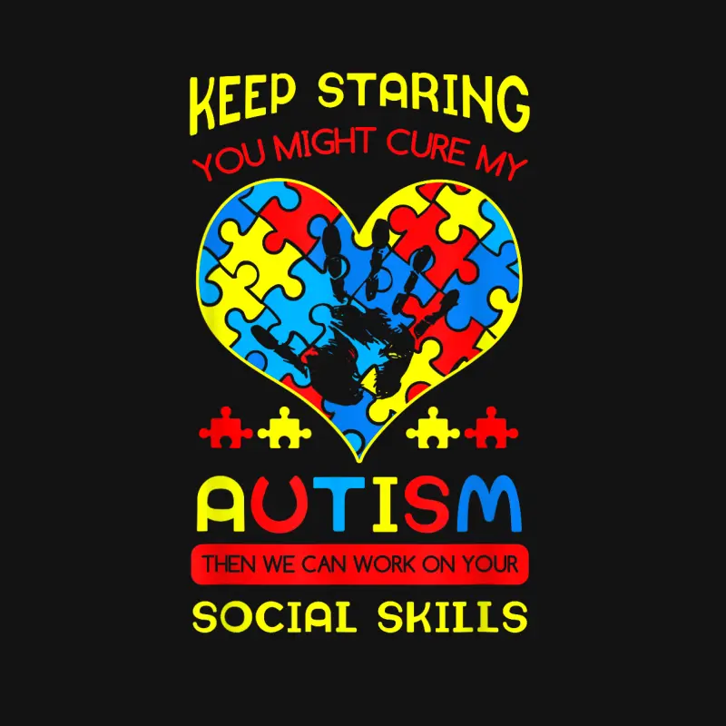 Autism Social Skills Autistic Puzzle Piece Stop Hand Gift Unisex Long Sleeve T-Shirt