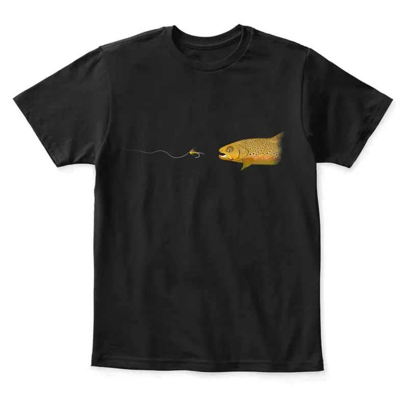 Fly Fishing Brown Trout Dry Fly Tying Fisherman Youth Staple T-Shirt