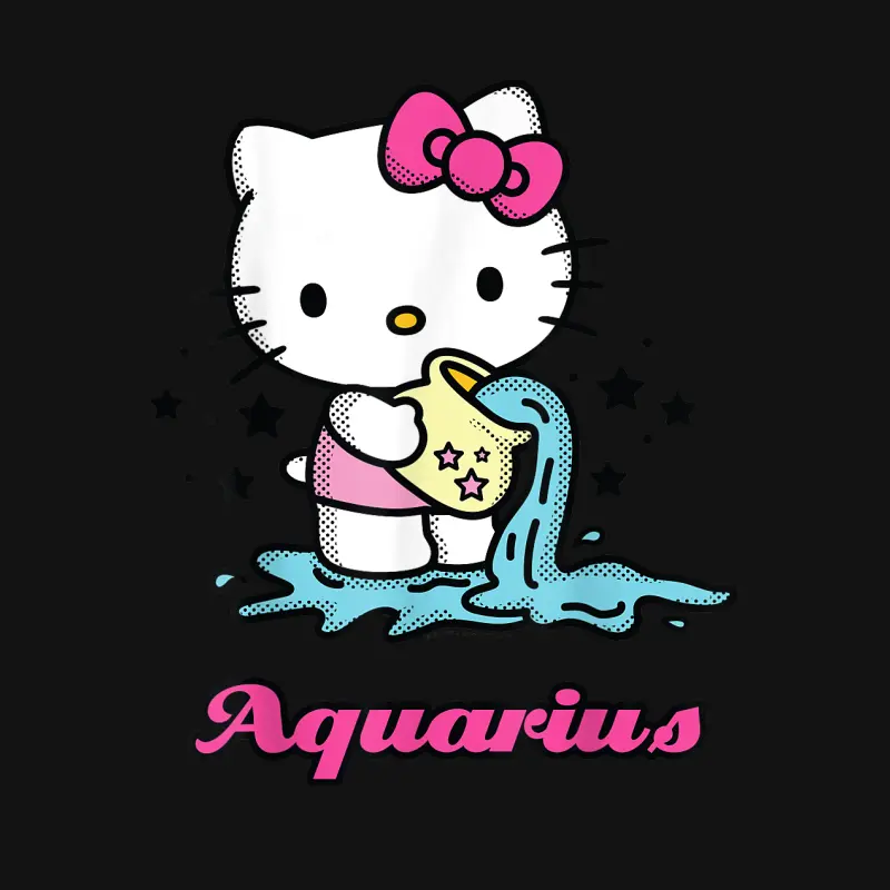Hello Kitty Zodiac Aquarius Tee Shirt Unisex Long Sleeve T-Shirt