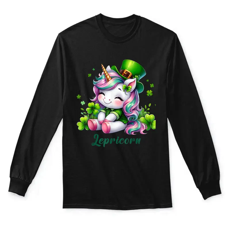 St Patricks Day Unicorn Cute Saint Pattys Girls Lepricorn Unisex Long Sleeve T-Shirt