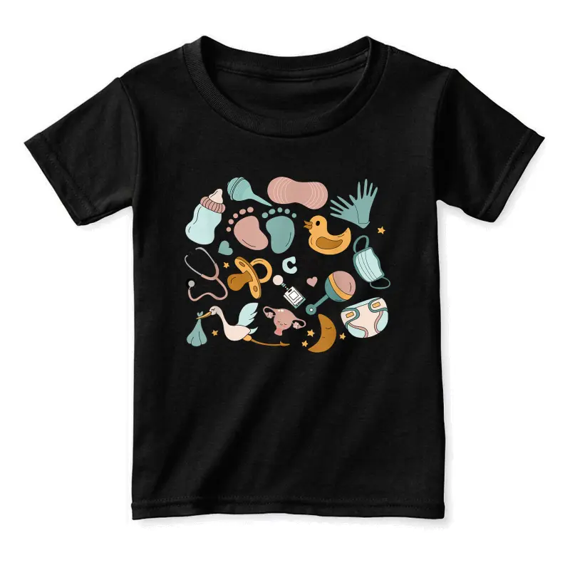 Women Retro Labor And Delivery Nurse Registered Nurse Toddler Staple T-Shirt
