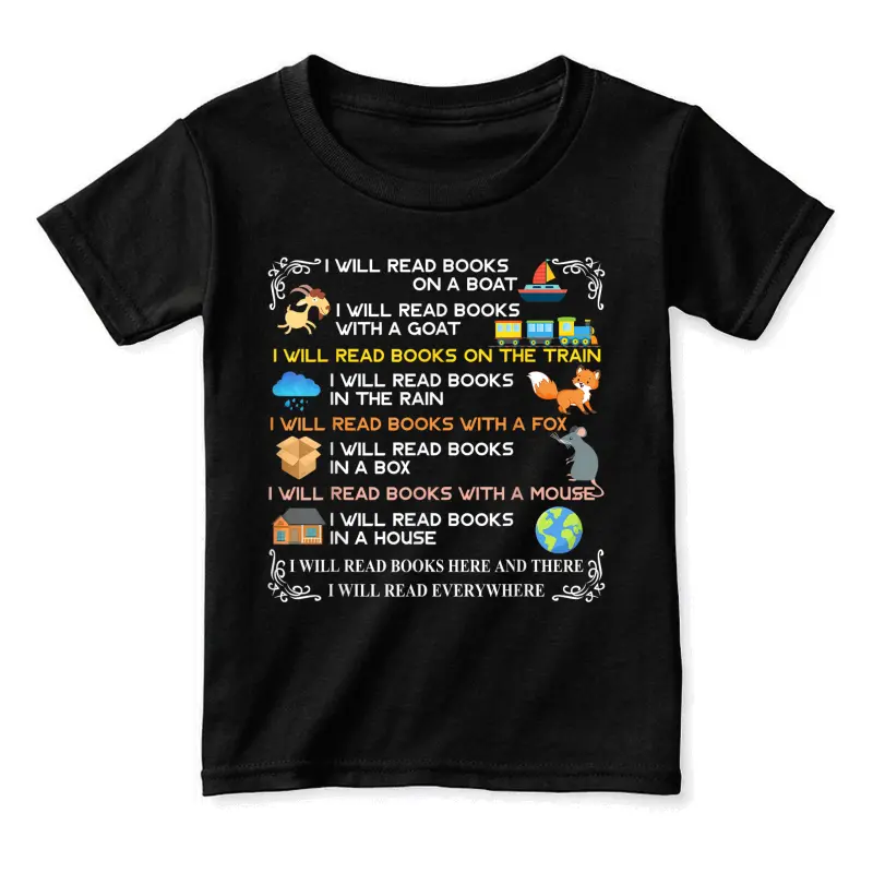 I Will Read Books On A Boat & Everywhere Reading T-Shirt Toddler Staple T-Shirt