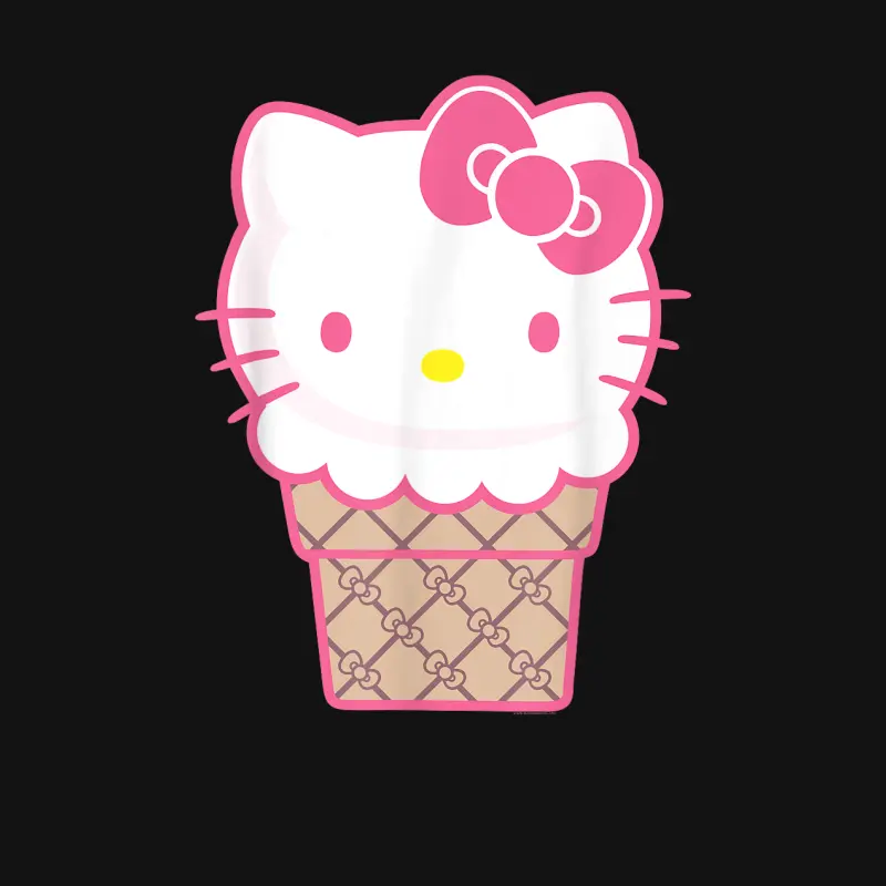 Hello Kitty Ice Cream Cone Unisex Long Sleeve T-Shirt