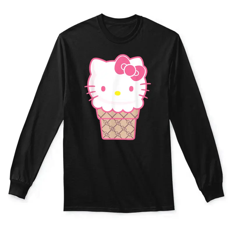 Hello Kitty Ice Cream Cone Unisex Long Sleeve T-Shirt
