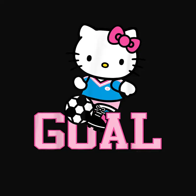 Hello Kitty Soccer Goal Sports Athlete Tee Shirt Unisex Staple T-Shirt