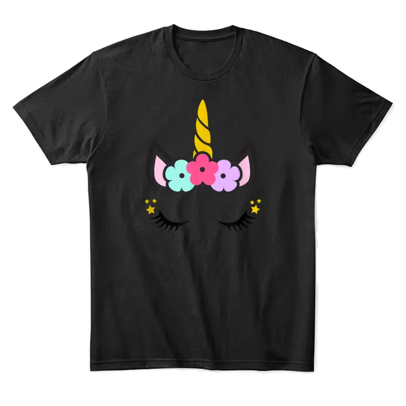 Unicorn Face Birthday Unisex Staple T-Shirt