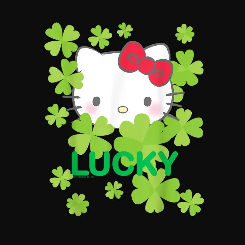 Hello Kitty Lucky Clover St. Patrick's Day Tee Shirt Unisex Staple T-Shirt