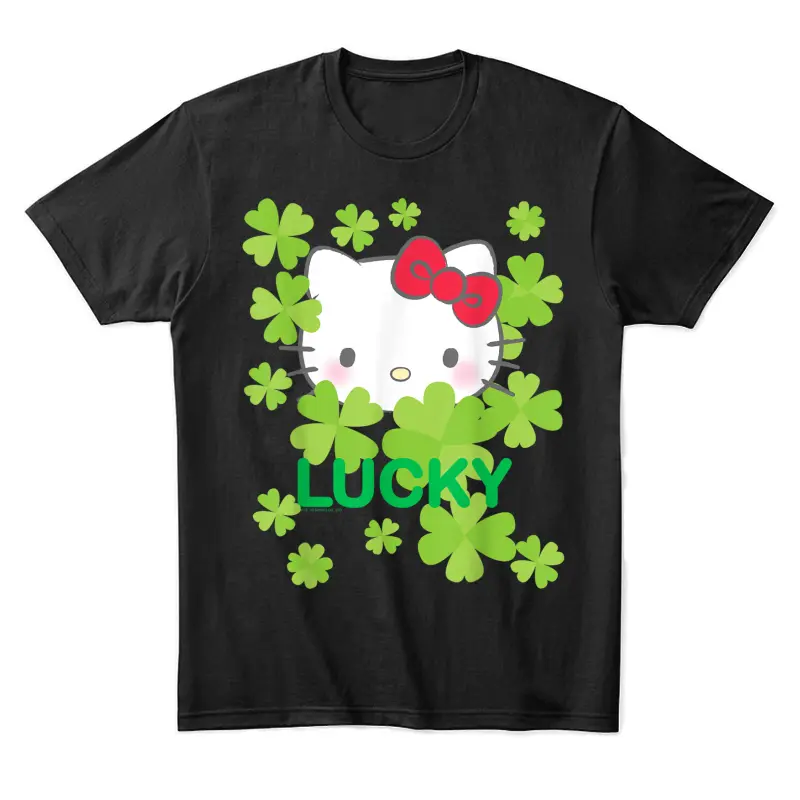 Hello Kitty Lucky Clover St. Patrick's Day Tee Shirt Unisex Staple T-Shirt