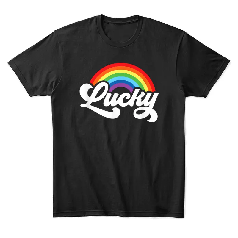 Green St Patricks Day Shirt For Women Lucky Rainbow Retro Unisex Staple T-Shirt