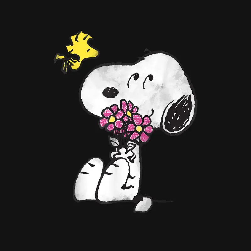 Peanuts Snoopy Mother's Love Flowers Unisex Long Sleeve T-Shirt