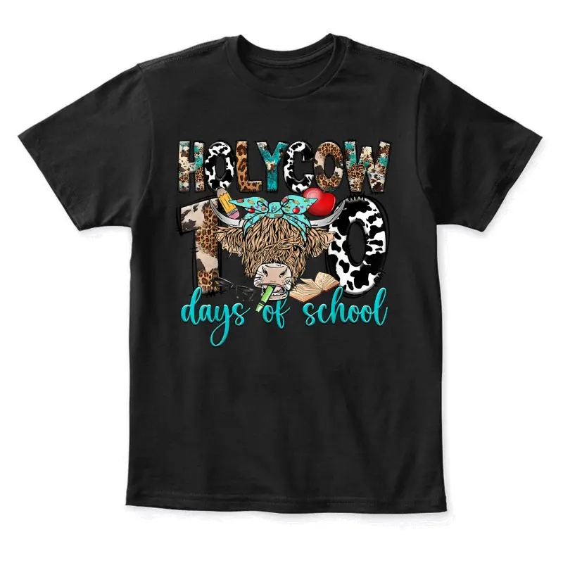 Holy Cow 100 Days Of School 100Th Day School Teacher Student Youth Staple T-Shirt