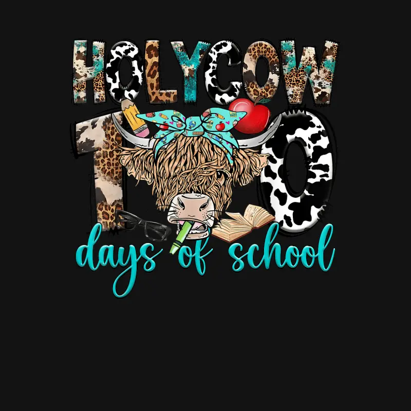 Holy Cow 100 Days Of School 100Th Day School Teacher Student Youth Staple T-Shirt