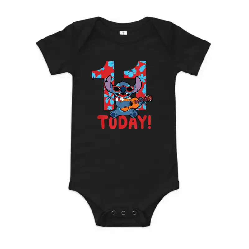 Disney Lilo & Stitch Tropical Birthday 11 Years Old Today Baby Onesie