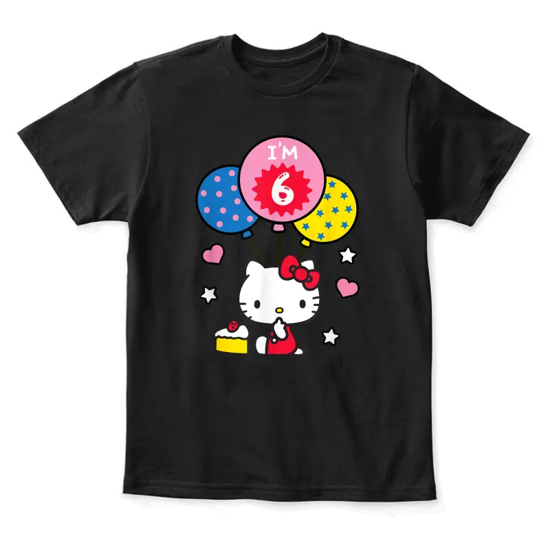 Hello Kitty I'm 6 Birthday  T-Shirt Youth Staple T-Shirt