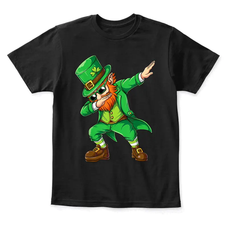 Dabbing Leprechaun Funny Gifts Men Kids Boys St Patricks Day Youth Staple T-Shirt