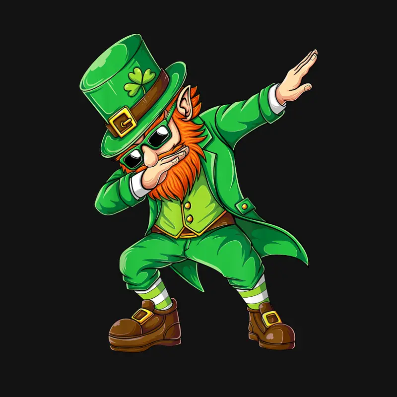 Dabbing Leprechaun Funny Gifts Men Kids Boys St Patricks Day Youth Staple T-Shirt