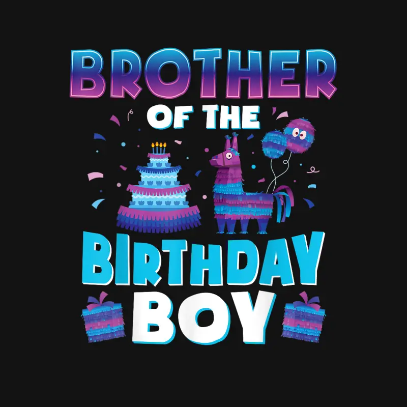 Brother Birthday Boy Llama Pinata Party Matching Family Unisex Long Sleeve T-Shirt