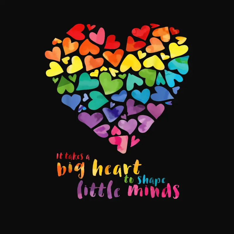 It Takes A Big Heart To Shape Little Minds Teacher Gift Unisex Staple T-Shirt