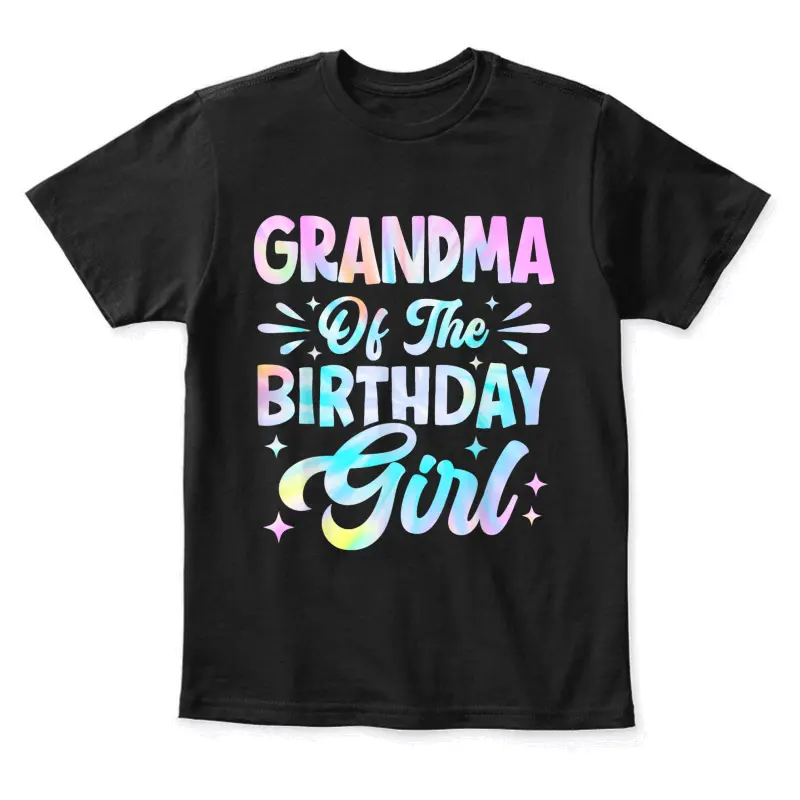 Grandma Of The Birthday Girl Shirt Tie Dye Party Family Youth Staple T-Shirt