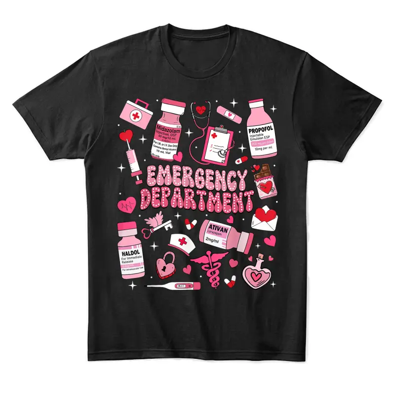 Retro Emergency Department Ed Er Nurse Valentines Day Women Unisex Staple T-Shirt