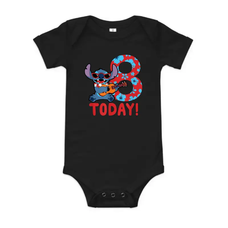 Disney Lilo & Stitch Tropical Birthday 8 Years Old Today Baby Onesie